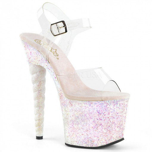 Pleaser UNICORN-708LG Clr/Opal Multi Glitter