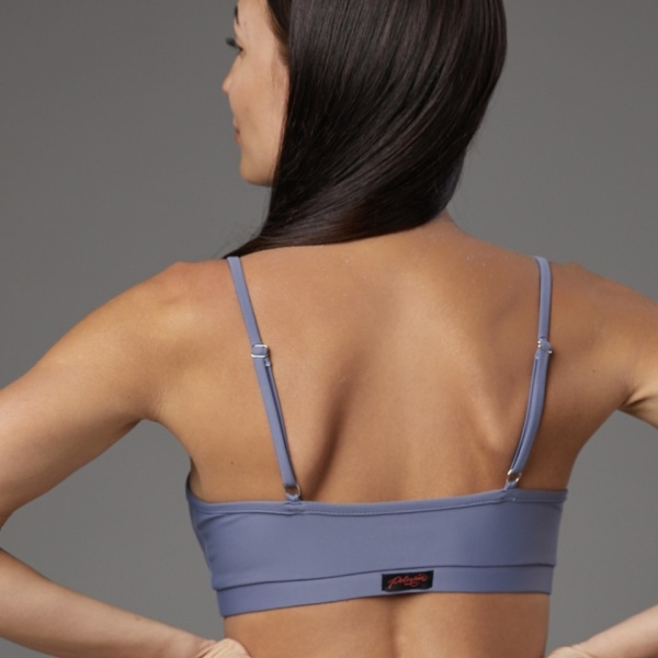 Polerina wear, Top pole dance Pixi - Blue Grey - Img 2