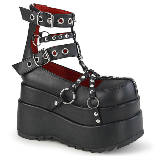 Demonia BEAR-28 Blk Vegan Leather