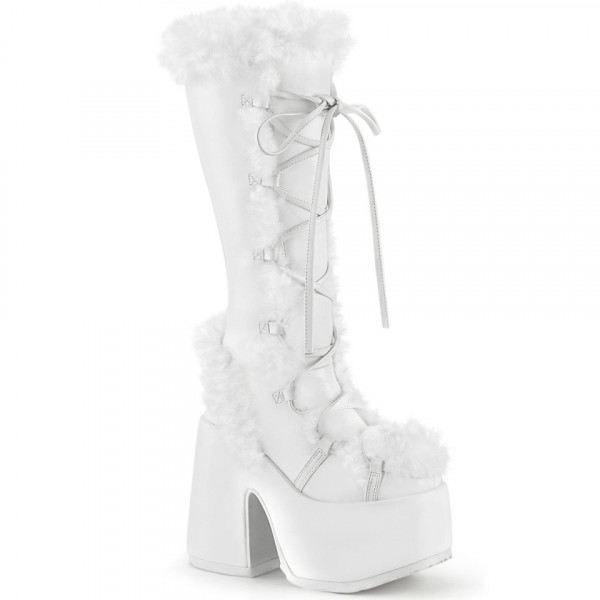 Demonia CAMEL-311 Wht Vegan Leather 38 PROMOZIONE