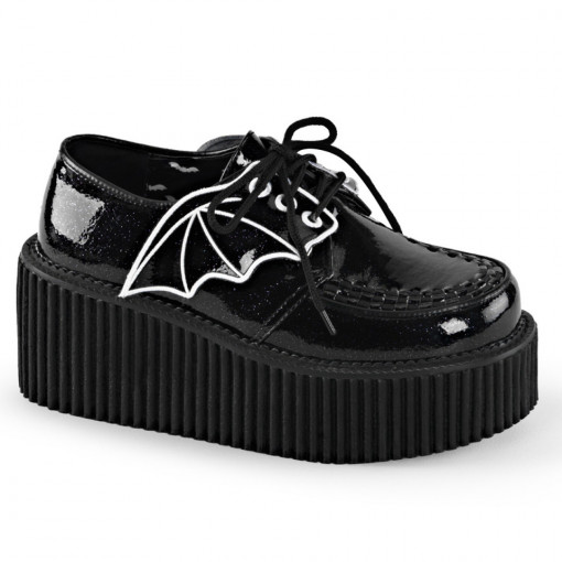 Demonia CREEPER-205 Blk Glitter Vinyl