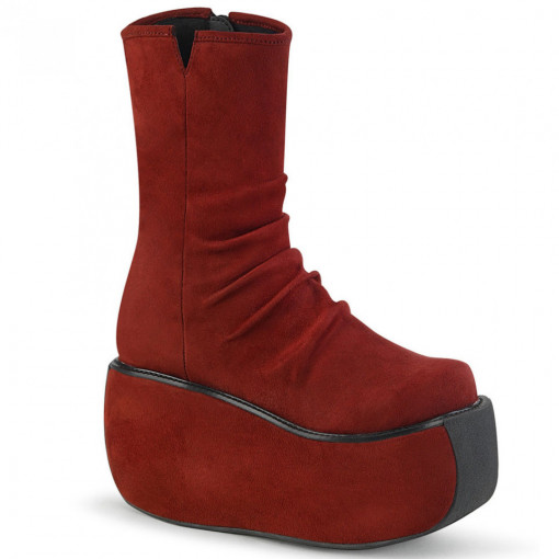 Demonia Cult VIOLET-100 Burgundy Faux Suede