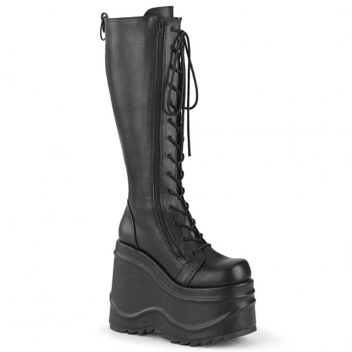 Demonia Cult WAVE-200 Blk Vegan Leather