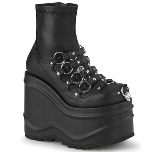 Demonia WAVE-110 Blk Stretch Vegan Leather