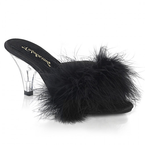 Fabulicious BELLE-301F Blk Pu-Fur/Clr