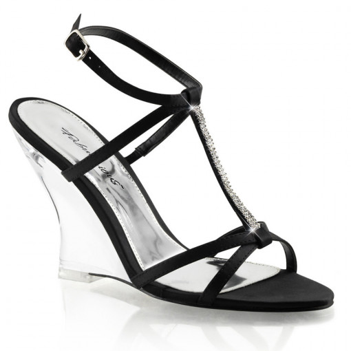 Fabulicious LOVELY-428 Blk Satin/Clr