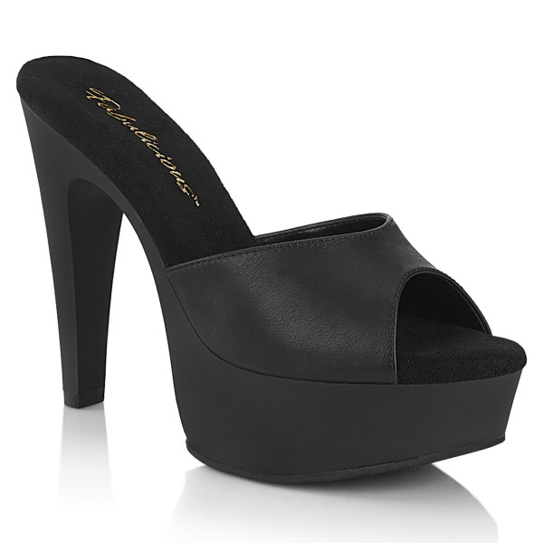 Fabulicious MARTINI-501 Blk Faux Leather/Blk Matte