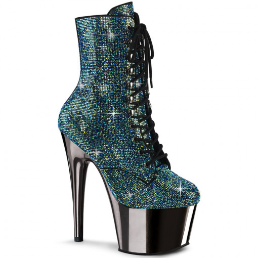 Pleaser ADORE-1020CHRS Turquoise Multi RS/Pewter Chrome