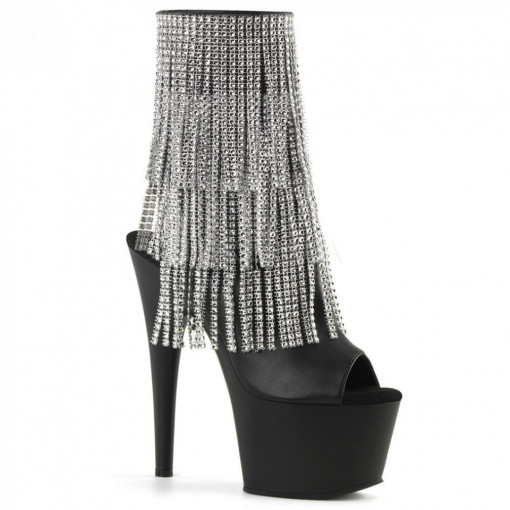 Pleaser ADORE-1024RSF Blk Faux Leather-Slv/Blk Matte