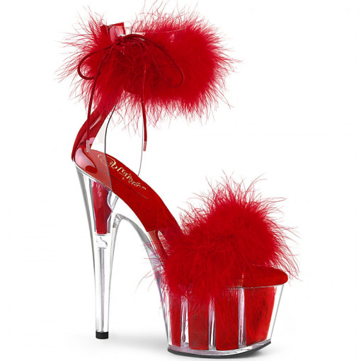 Pleaser ADORE-724F Clr-Red Fur/Red Fur