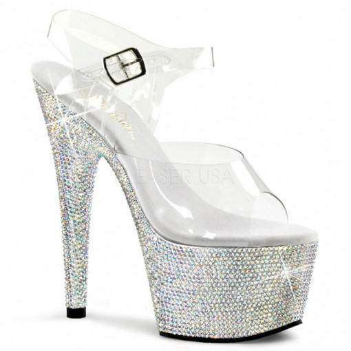 Pleaser BEJEWELED-708DM Clr/Slv Multi RS