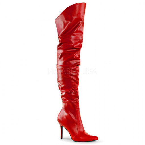 Pleaser CLASSIQUE-3011 Red Faux Leather