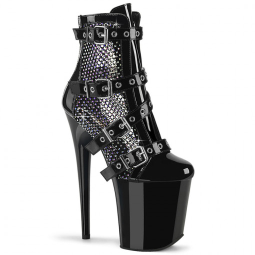 Pleaser FLAMINGO-1013RM Blk Pat-RS Mesh/Blk