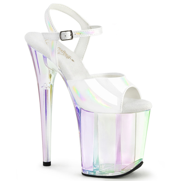 Pleaser FLAMINGO-809HT Wht Holo Pat/Holo Tinted