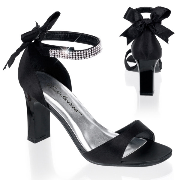 Pleaser Pink Label ROMANCE-372 Blk Satin