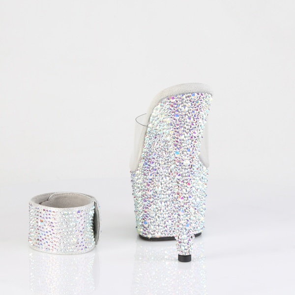 Sandali Pleaser shoes con fascia caviglia brillanti