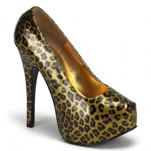 Bordello TEEZE-37 Gold Cheetah Pat