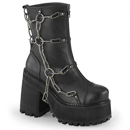 Demonia ASSAULT-66 Blk Vegan Leather - 36 - 37 - 39