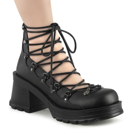 Demonia BRATTY-32 Blk Vegan Leather