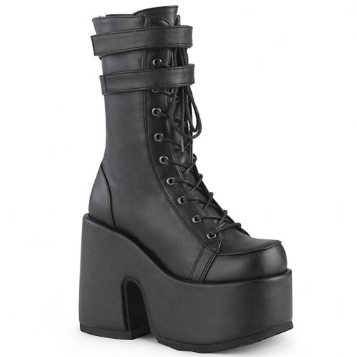 Demonia CAMEL-250 Blk Vegan Leather