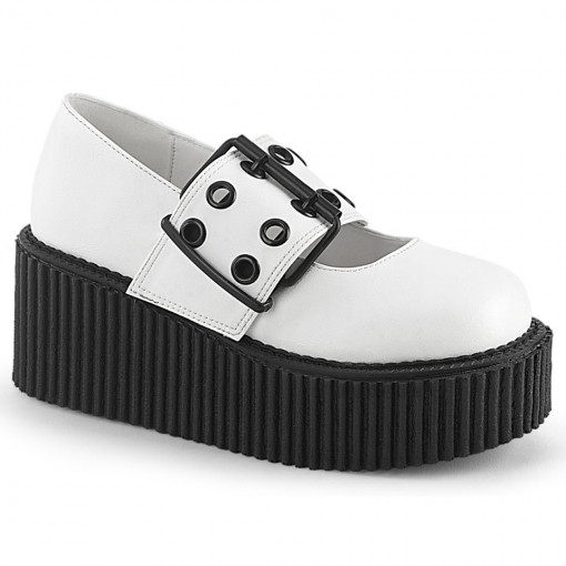 Demonia CREEPER-230 Wht Vegan Leather