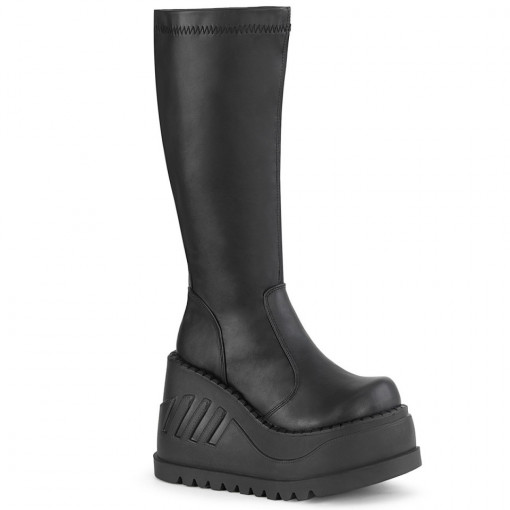 Demonia STOMP-200 Blk Stretch Vegan Leather