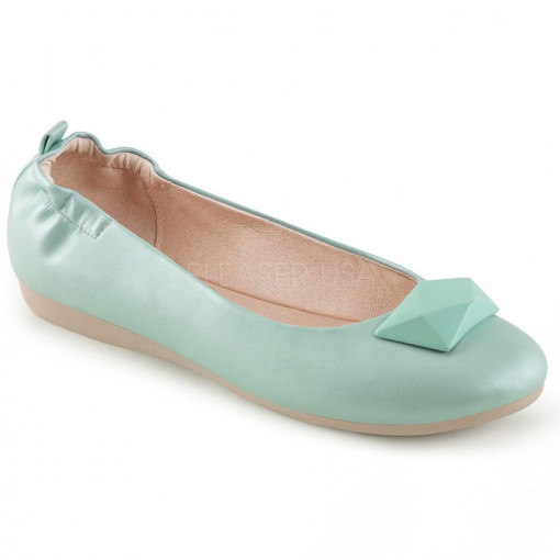 Pin Up Couture OLIVE-08 Aqua Faux Leather