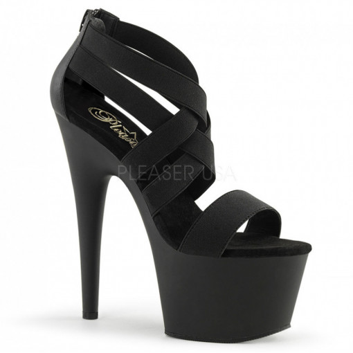 Pleaser ADORE-769 Blk Elastic Band-Faux Leather/Blk Matte