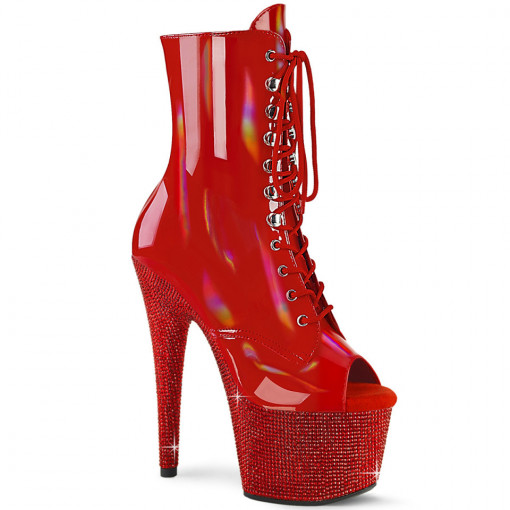 Pleaser BEJEWELED-1021-7 Red Holo Pat/Red RS