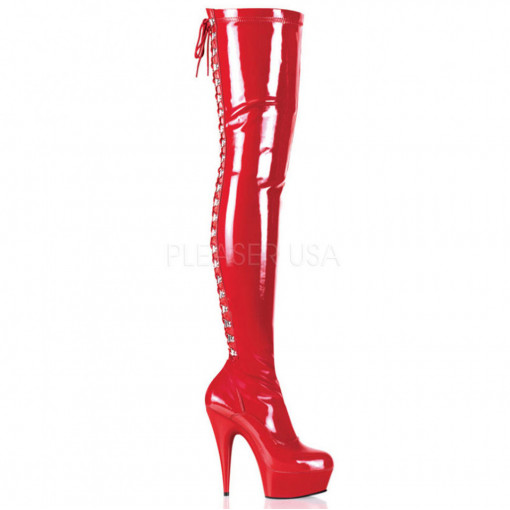 Pleaser DELIGHT-3063 Red Str Pat/Red