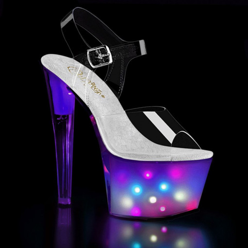 Pleaser DISCOLITE-708 Clr/White Glow