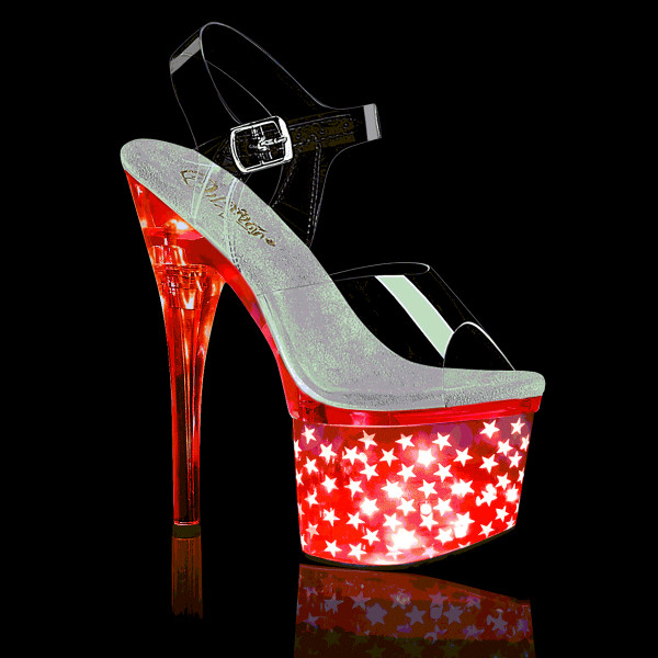 Pleaser DISCOLITE-708STAR Clr/Slv Chrome