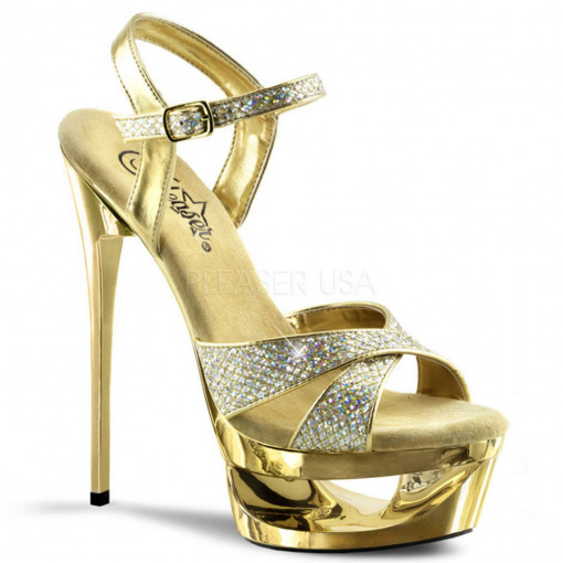 Pleaser ECLIPSE-619G Gold Multi Gltr/Gold Chrome