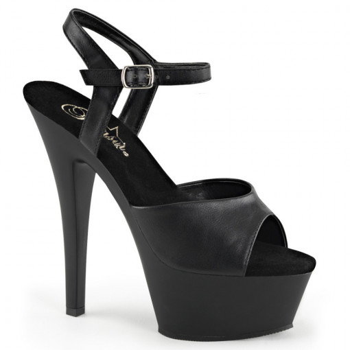 Pleaser KISS-209 Blk Faux Leather/Blk Matte