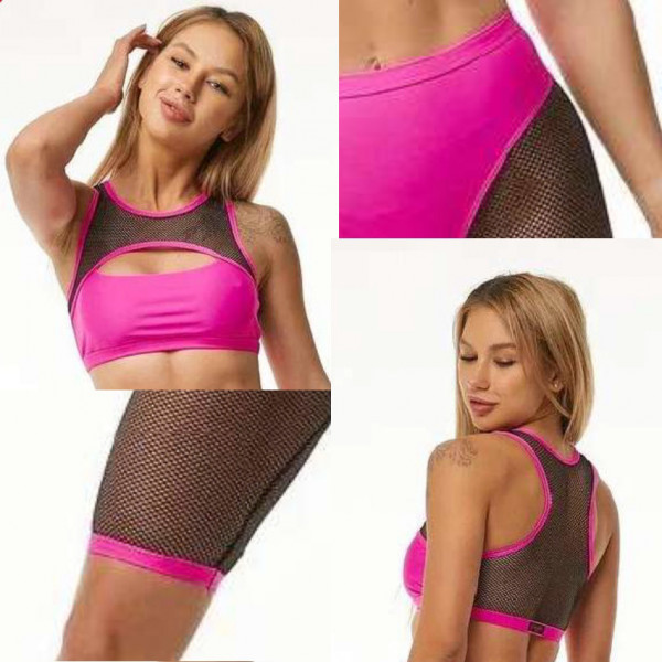 Polerina Wear - Top + Bottom Long Pink e Black