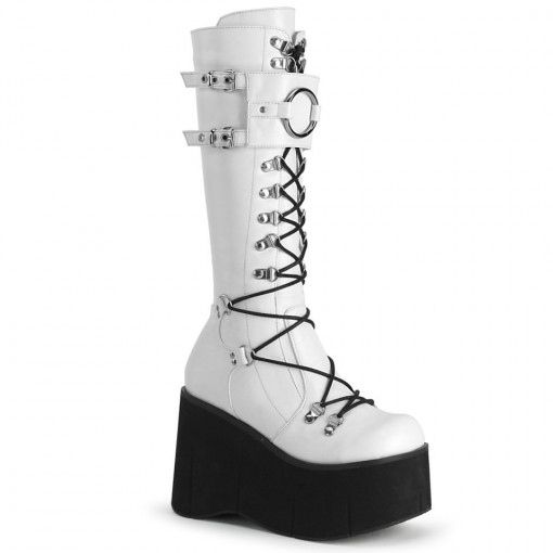 Demonia Cult KERA-200 Wht Vegan Leather