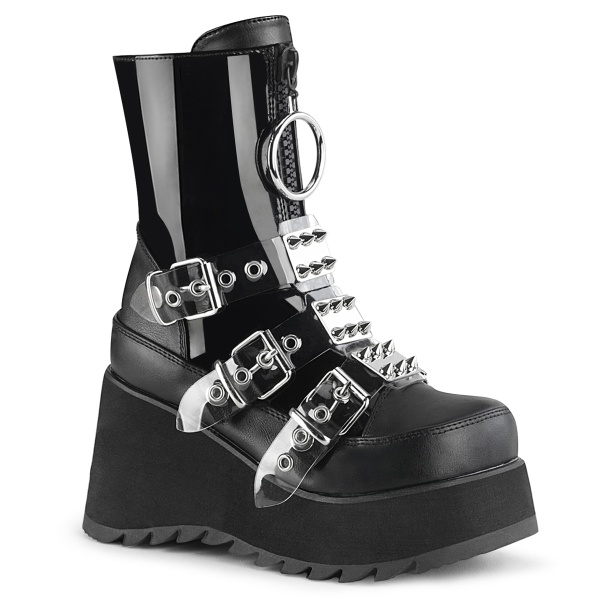 Demonia Cult SCENE-51 Blk Pat-Blk Vegan Leather - Img 2