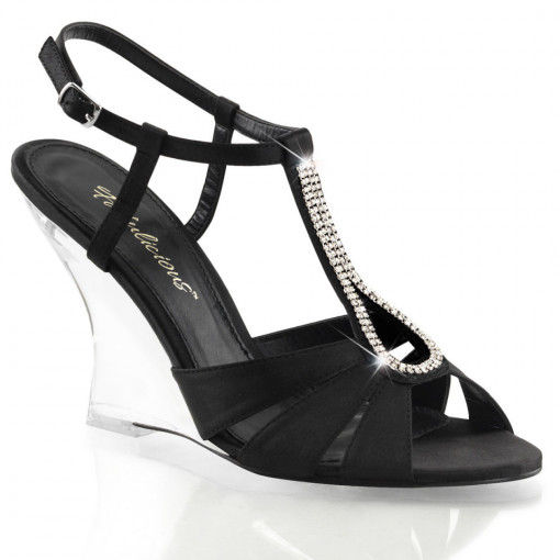 Fabulicious LOVELY-420 Blk Satin/Clr