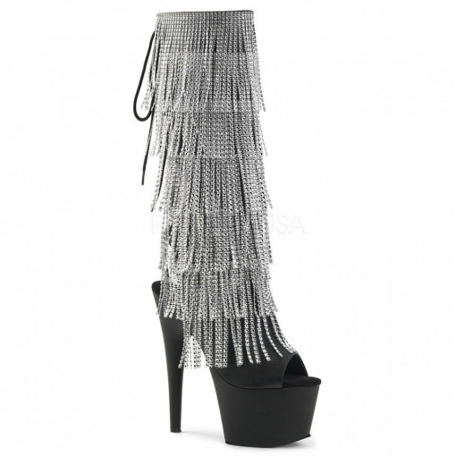 Pleaser ADORE-2024RSF Blk Str Faux Leather/Blk Matte