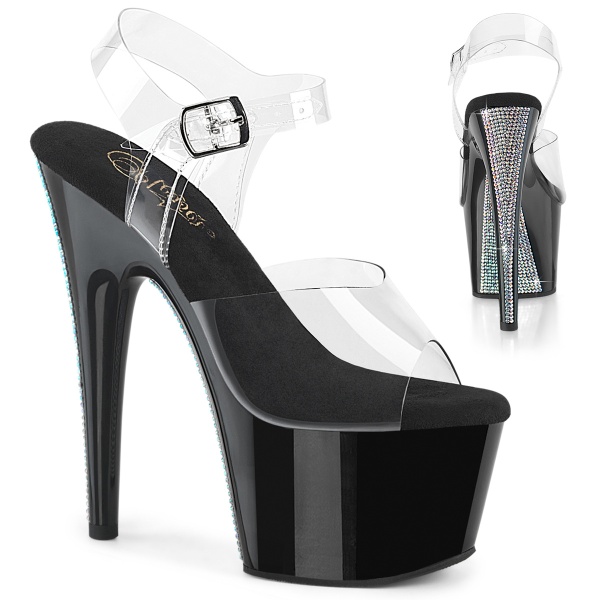Pleaser ADORE-708CRS-2 Clr/Blk-Slv RS