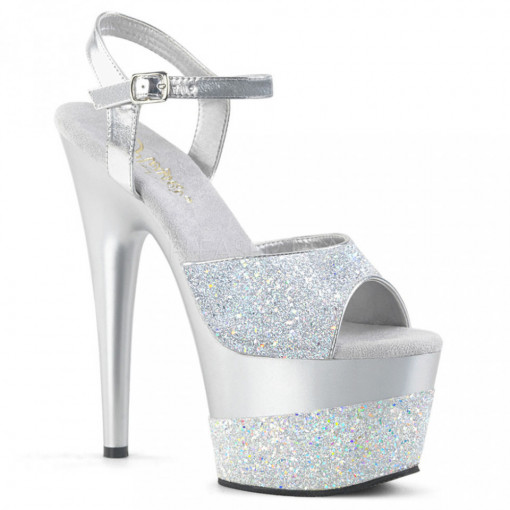 Pleaser ADORE-709-2G Slv Multi Glitter/Slv Multi Glitter