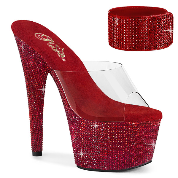 Pleaser BEJEWELED-712RS Clr/Ruby Red RS
