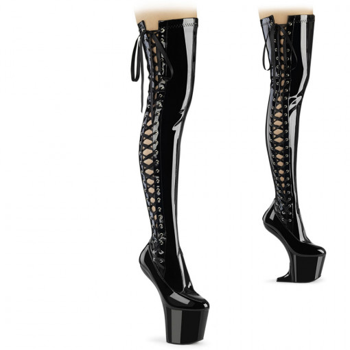 Pleaser CRAZE-3050 Blk Str. Pat/Blk