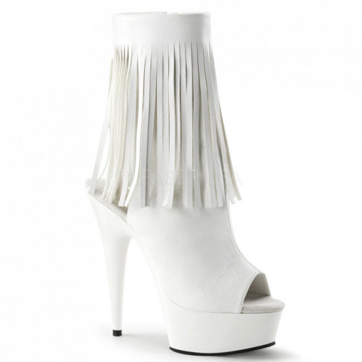 Pleaser DELIGHT-1019 Wht Faux Leather/Wht