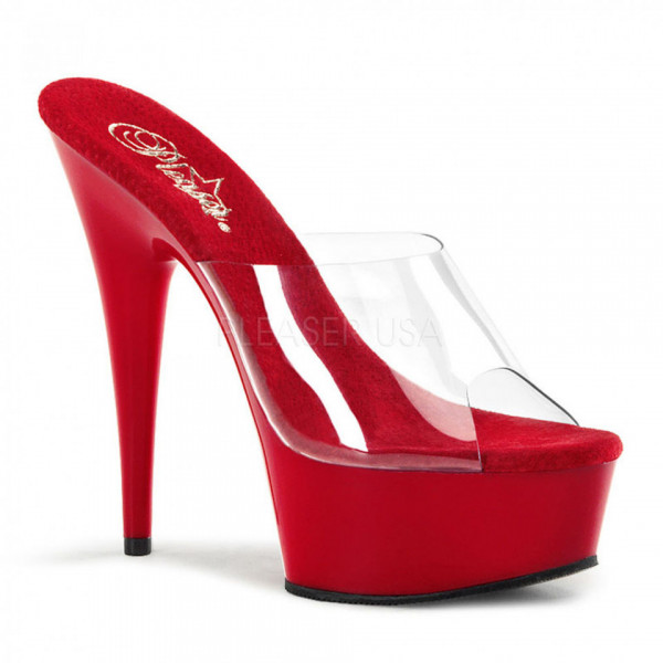 Pleaser DELIGHT-601 Clr/Red Subito numero 38