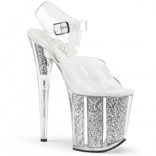Pleaser FLAMINGO-808G Clr/Slv Multi Gltr