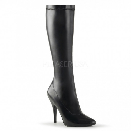 Pleaser SEDUCE-2000 Blk Str Faux Leather