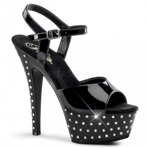 Pleaser STARDUST-609 Blk Pat/Blk