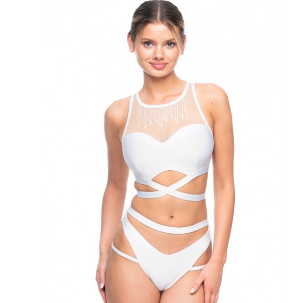 bandurska set pole dance bianco sexy