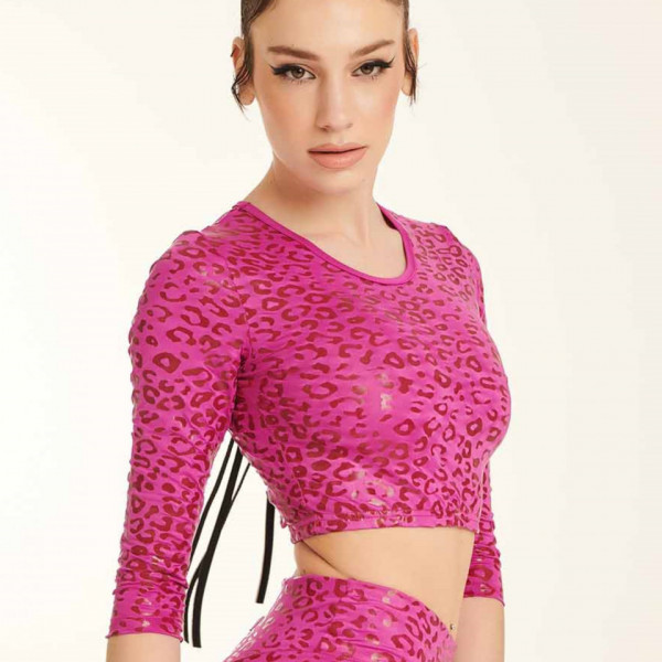 CROP TOP STICKY SUPERHERO LEOPARD RUBY Paradise Chick